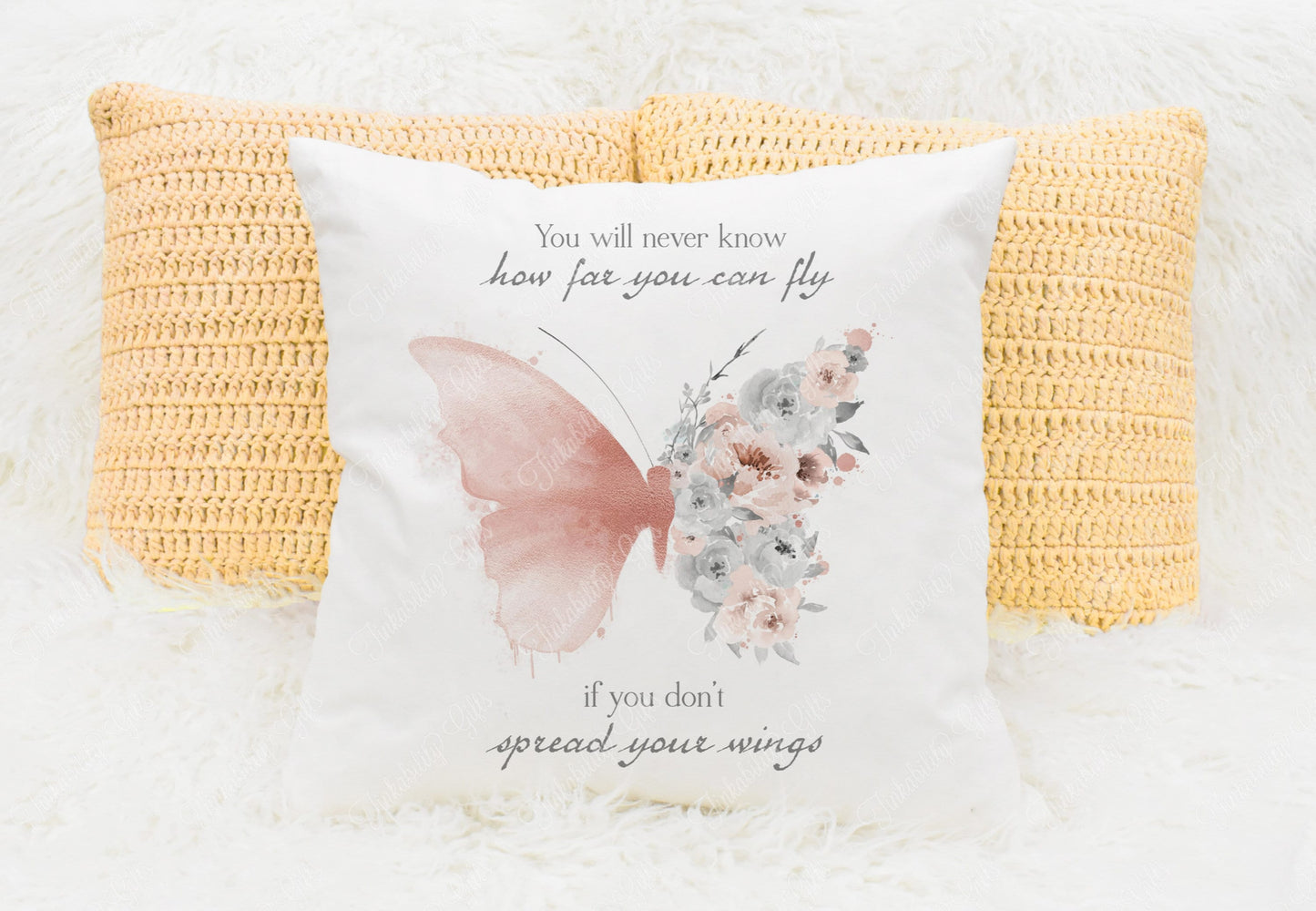 Rose gold Butterfly cushion - Personalized Cushion - Gifts for Birthday's - Gifts for Her