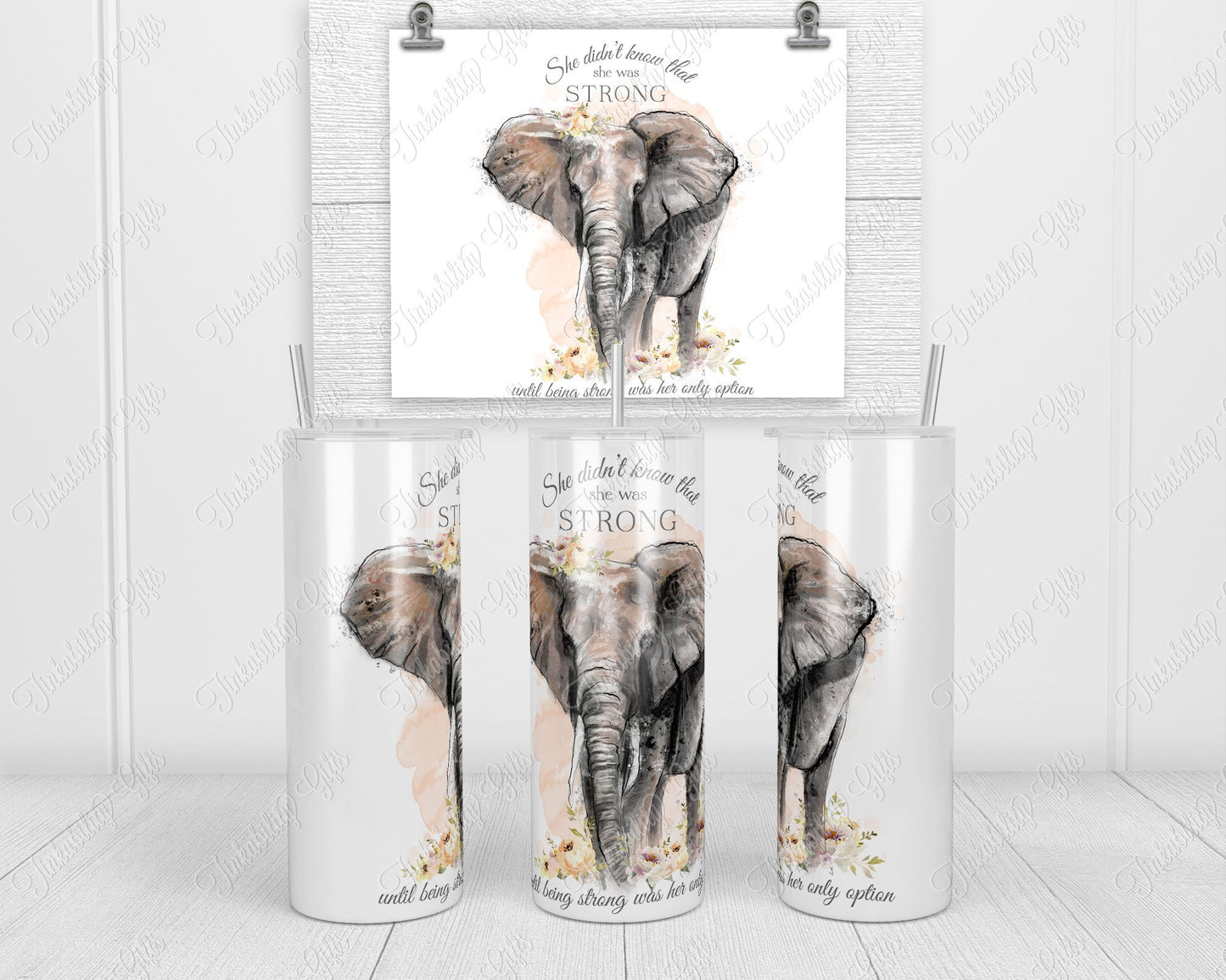 Elephant skinny tumbler