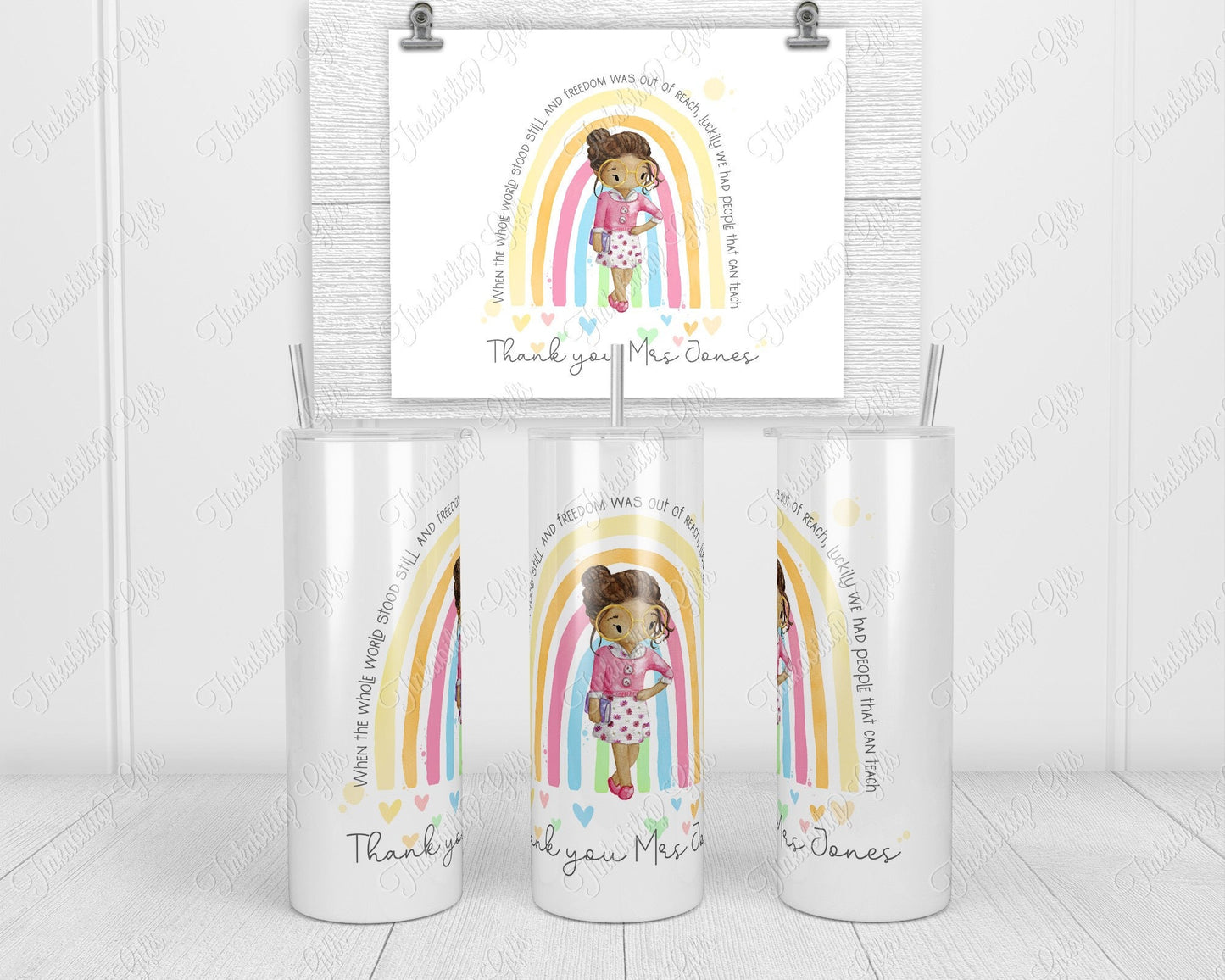 Teacher skinny tumbler - Personalised Tumbler - Gifts for Her - Gifts for Teachers