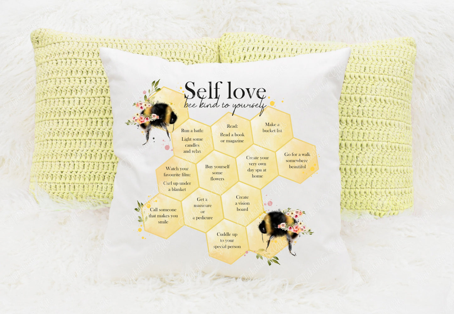 Personalised Bumble bee cushion - Personalised Cushion - Gifts for Birthday's - Gifts for Kid's