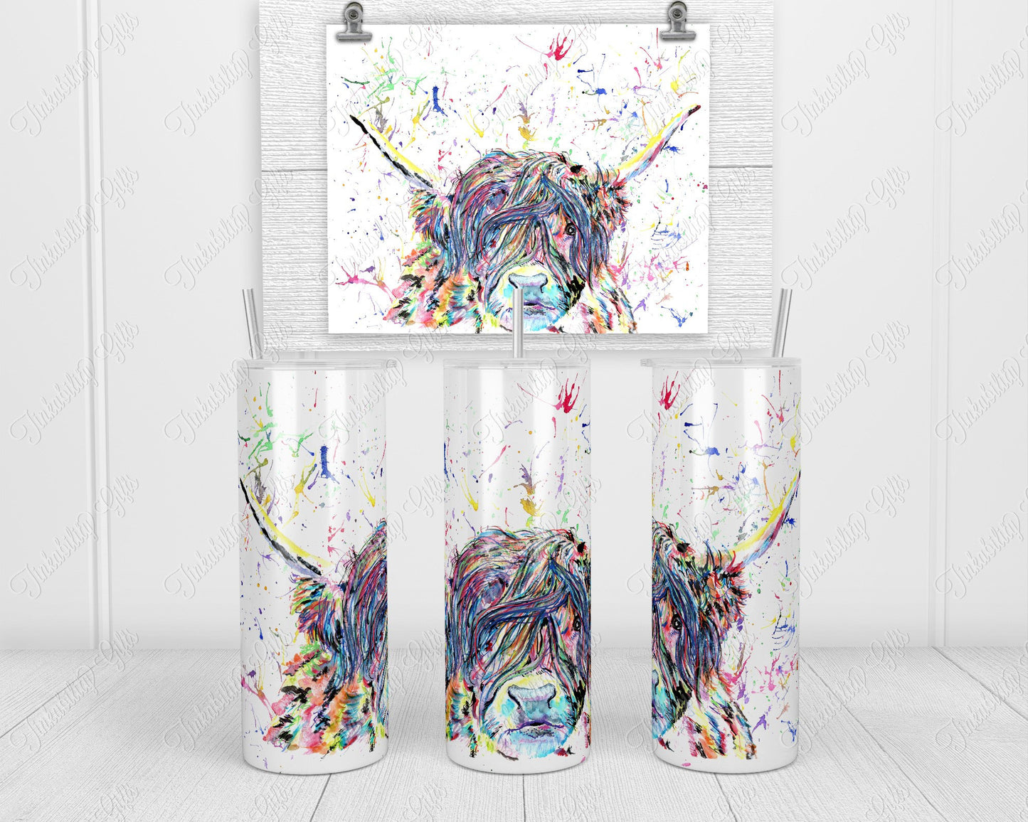 Highland Cow 20oz skinny tumbler