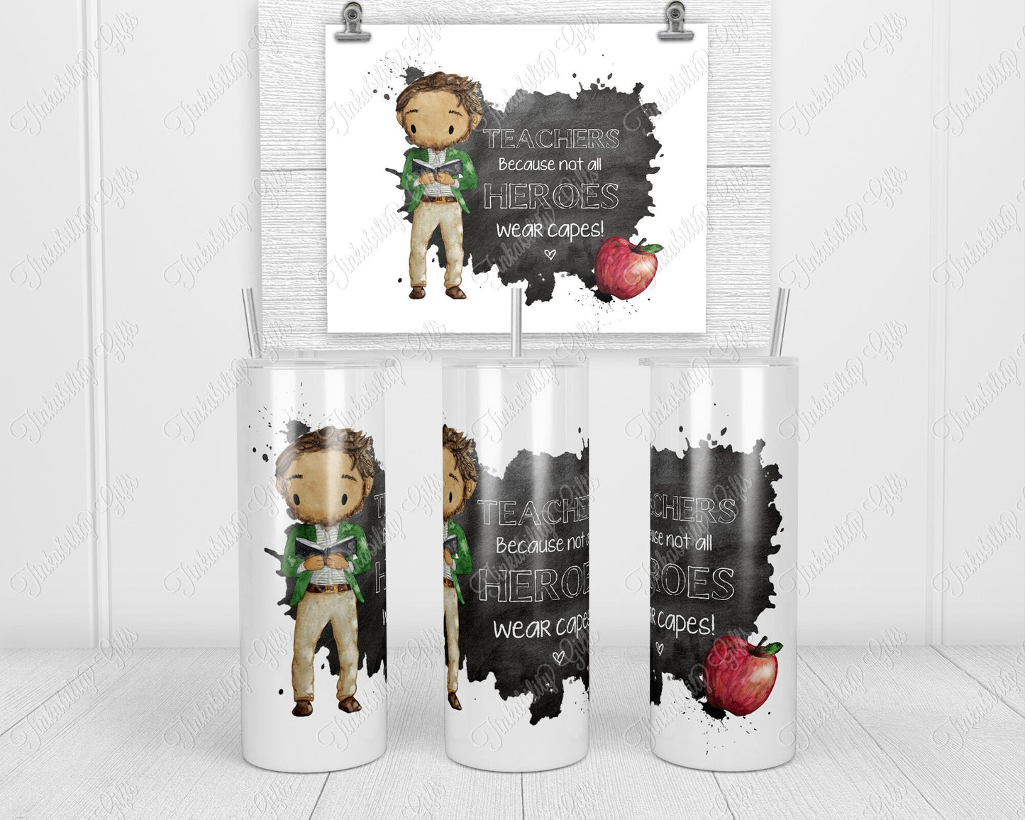 Teacher skinny tumbler - Personalized Tumbler - Gifts for Her - Gifts for Teachers