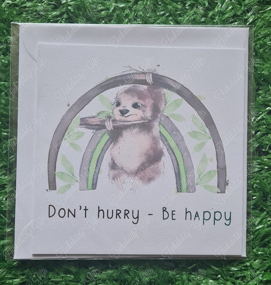 Sloth Greetings Card - Birthday card - Personalised card