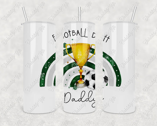 Green Grey football 20oz tumbler with straw