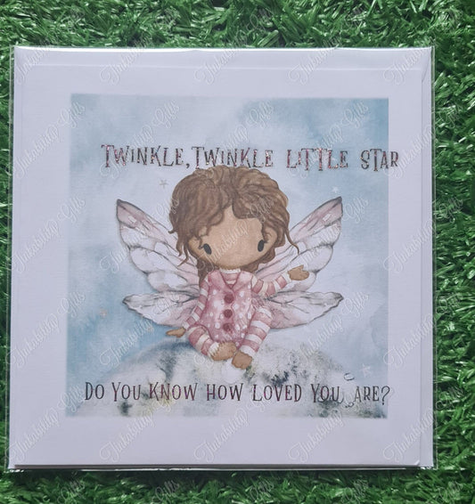 Twinkle Twinkle Pink Fairy Greetings Card - Birthday card - Personalised card