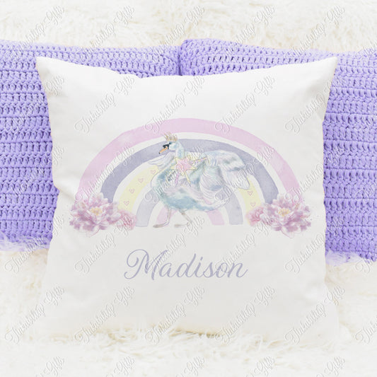 Personalised Pastel Purple Swan Cushion, Personalised Gift, Gifts for Birthdays, Gifts for Kids, Personalised Cushion, Custom Cushion