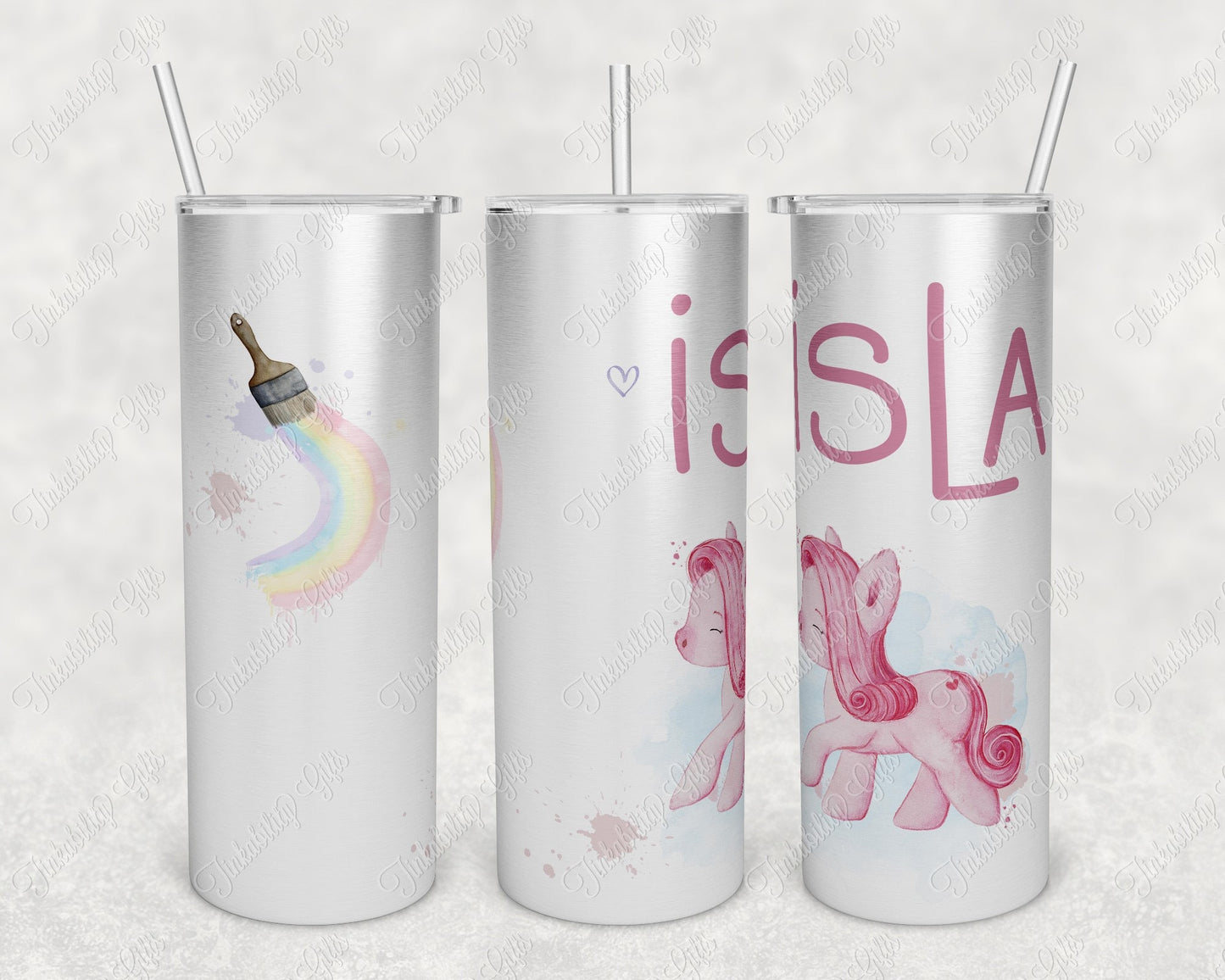 Personalised Pink Pony Insulated Tumbler, Personalised Gift, Gifts for Kids, Gifts for Birthdays, Gifts for Christmas