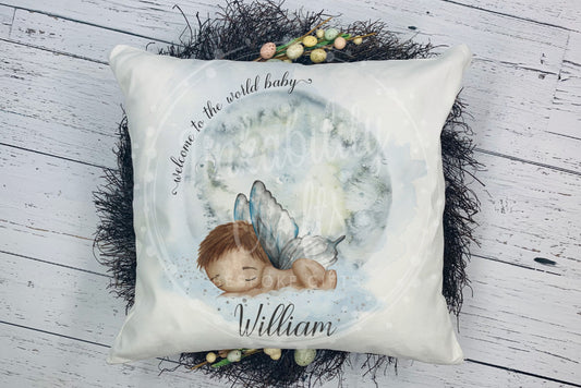 Personalised Welcome to the world baby boy Plush Cushion, Personalised Gift, Gifts for Birthdays, Gifts for Kids, Gifts for Babies