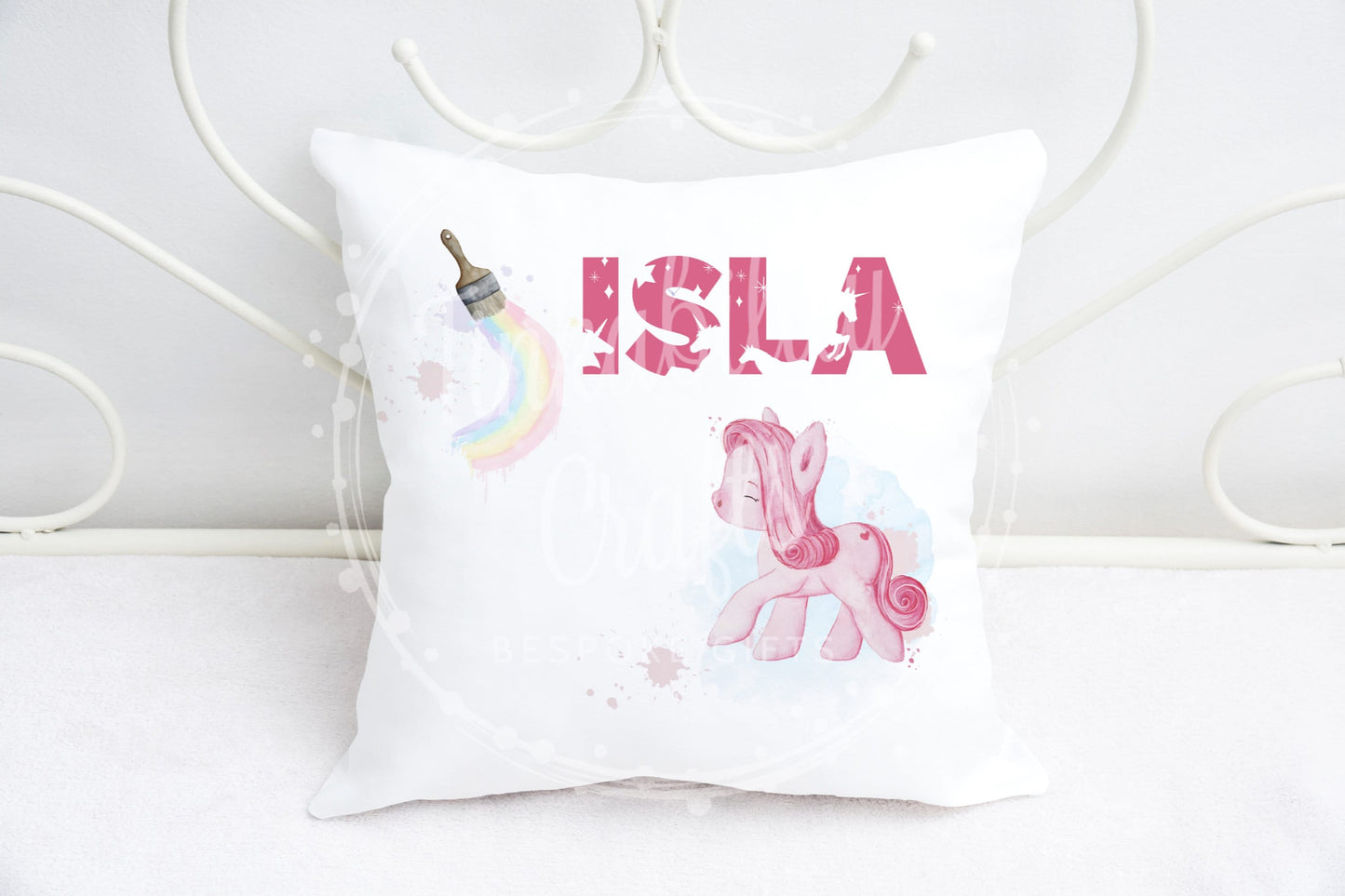 Personalised Pink Pony Worry Plush Cushion, Personalised Gift, Gifts for Birthdays, Gifts for Kids, Gifts for Mental Health