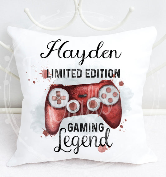 Personalised Red Game Controller Plush Cushion, Personalised Gift, Gifts for Birthdays, Gifts for Kids, Gifts for Boys, Gifts for Girls