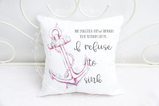 Personalised Pink Anchor Plush Cushion, Personalised Gift, Gifts for Birthdays, Gifts for Kids, Gifts for Females