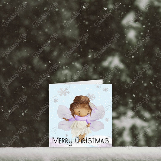 Purple Christmas Fairy Card, Personalised Card, Christmas Card, Greetings Card