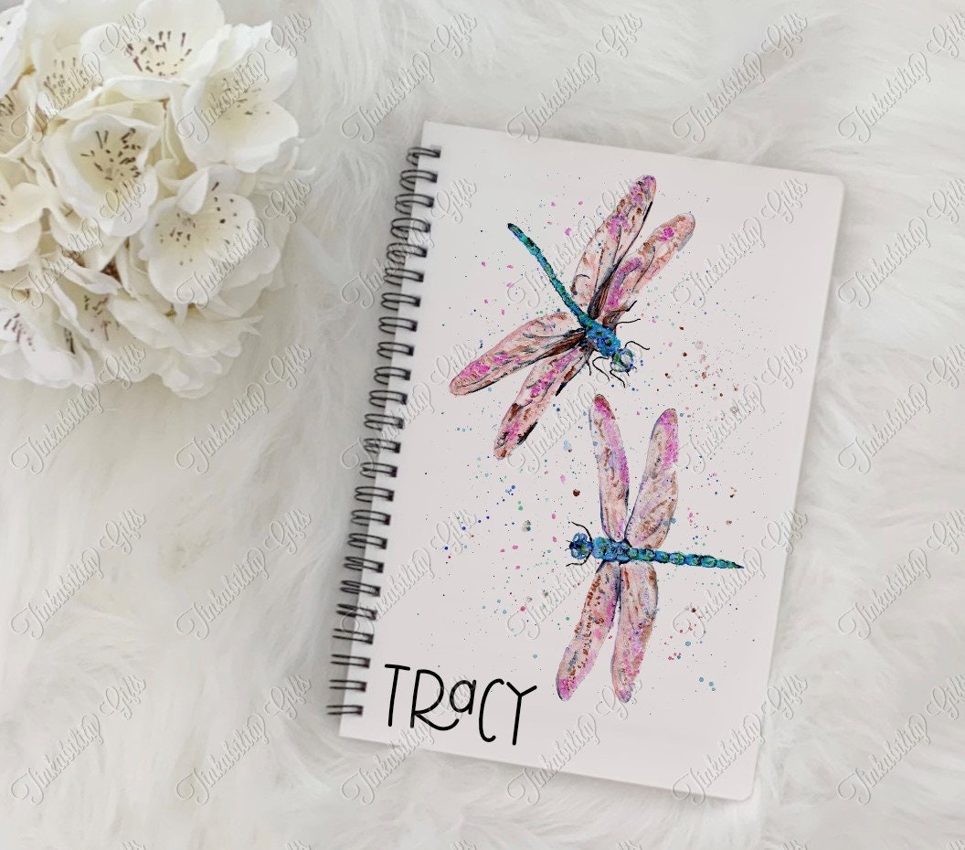 Personalised Dragonflies Notebook, Notebook for Kids, Gifts for Birthdays, Gifts for Adults, Lined Notebooks