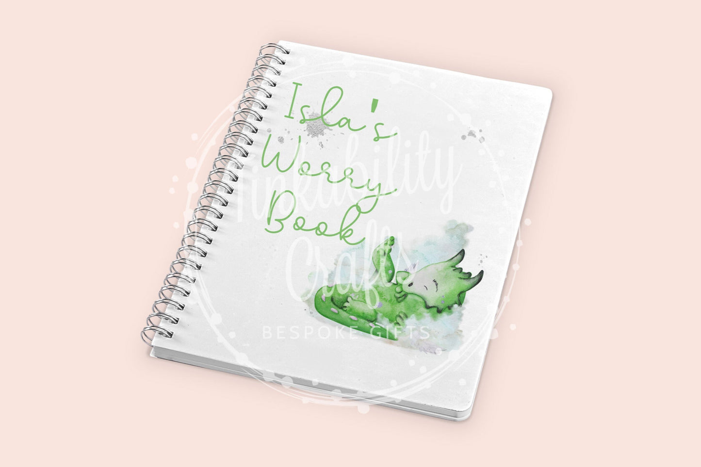 Personalised Green Dragon Notebook, Notebook for Kids, Gifts for Birthdays, Gifts for Adults, Lined Notebooks, Kids Journal