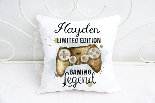 Personalised Gold Game Controller Plush Cushion, Personalised Gift, Gifts for Birthdays, Gifts for Kids, Gifts for Boys, Gifts for Girls