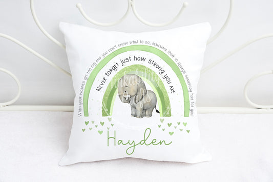 Personalised Elephant Plush Cushion, Personalised Gift, Gifts for Birthdays, Gifts for Kids,