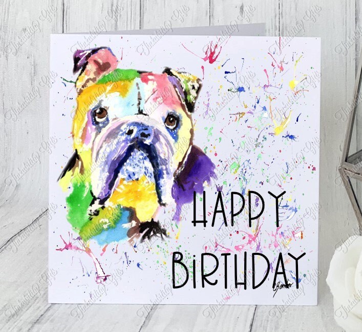 Bull Dog Greetings Card