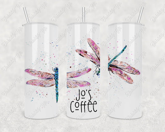 Personalised Painted Dragonflies Insulated Tumbler, Personalised Gift, Gifts for Kids, Gifts for Birthdays, Gifts for Christmas