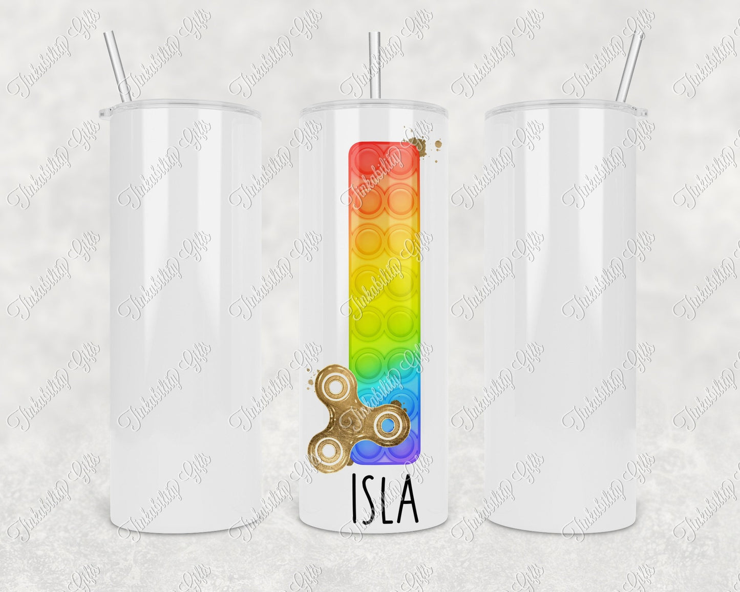 Personalised Rainbow Fidget Alphabet Insulated Tumbler, Personalised Gift, Gifts for Kids, Gifts for Birthdays, Gifts for Christmas