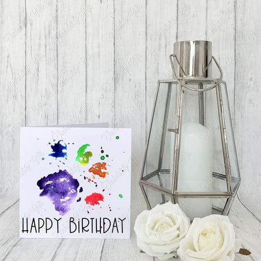 Personalised Pawprint Greetings Card, Birthday Card, Greetings Card