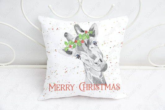 Personalised Giraffe Christmas Plush Cushion, Personalised Gift, Gifts for Birthdays, Gifts for Kids, Birthday Gifts, Custom made Cushion