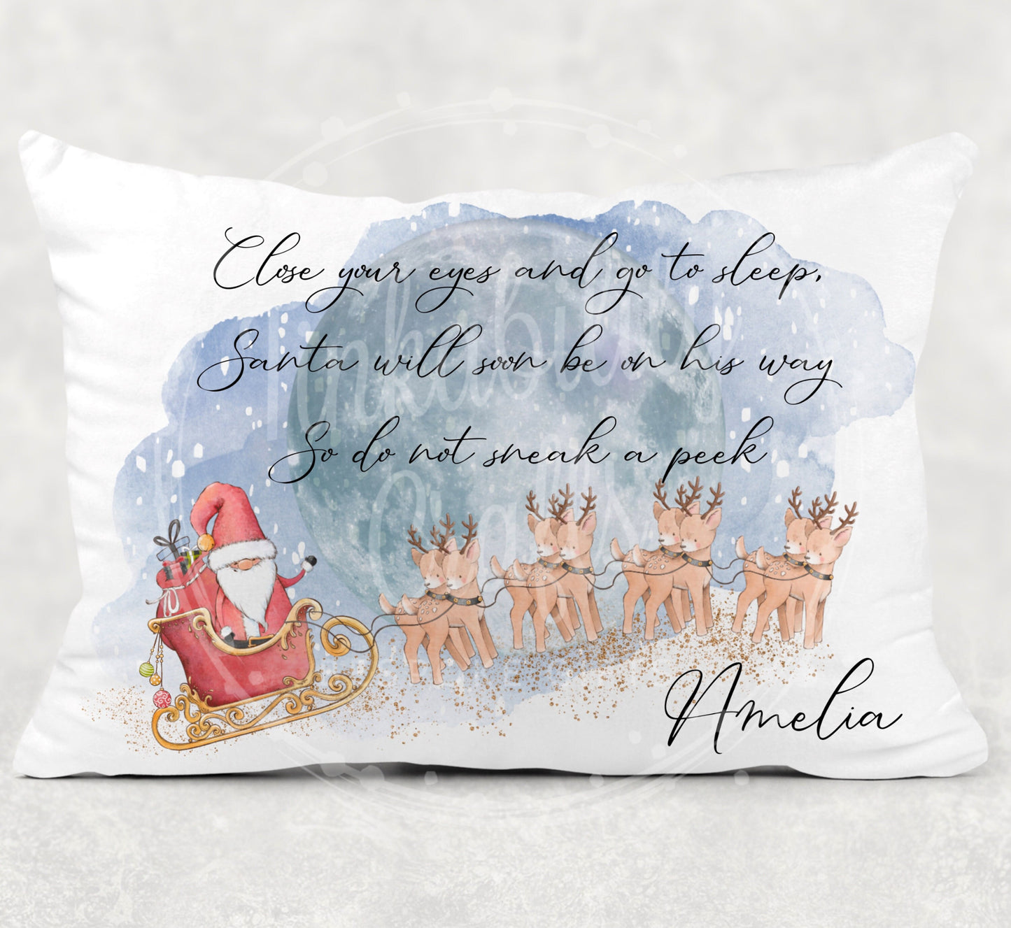 Santa and Sleigh Christmas Eve Pillowcase - Personalised Pillowcase - Stocking Filler - Gifts for Kids - Gifts for Christmas