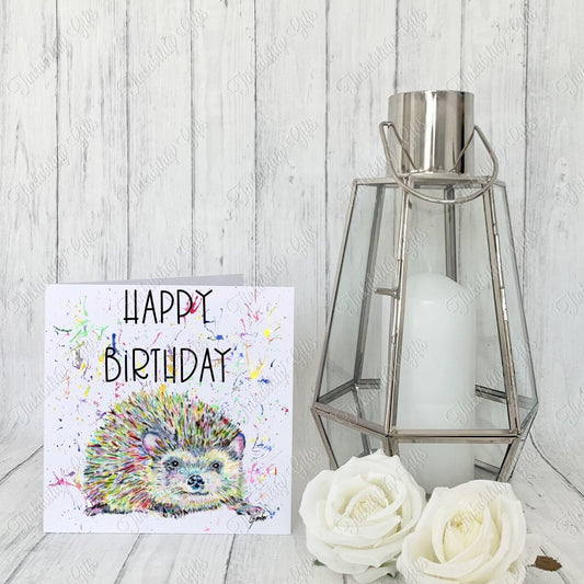 Personalised Hedgehog Greetings Card, Birthday Card, Greetings Card