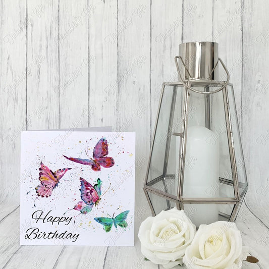 Personalised Butterflies Greetings Card, Birthday Card, Greetings Card