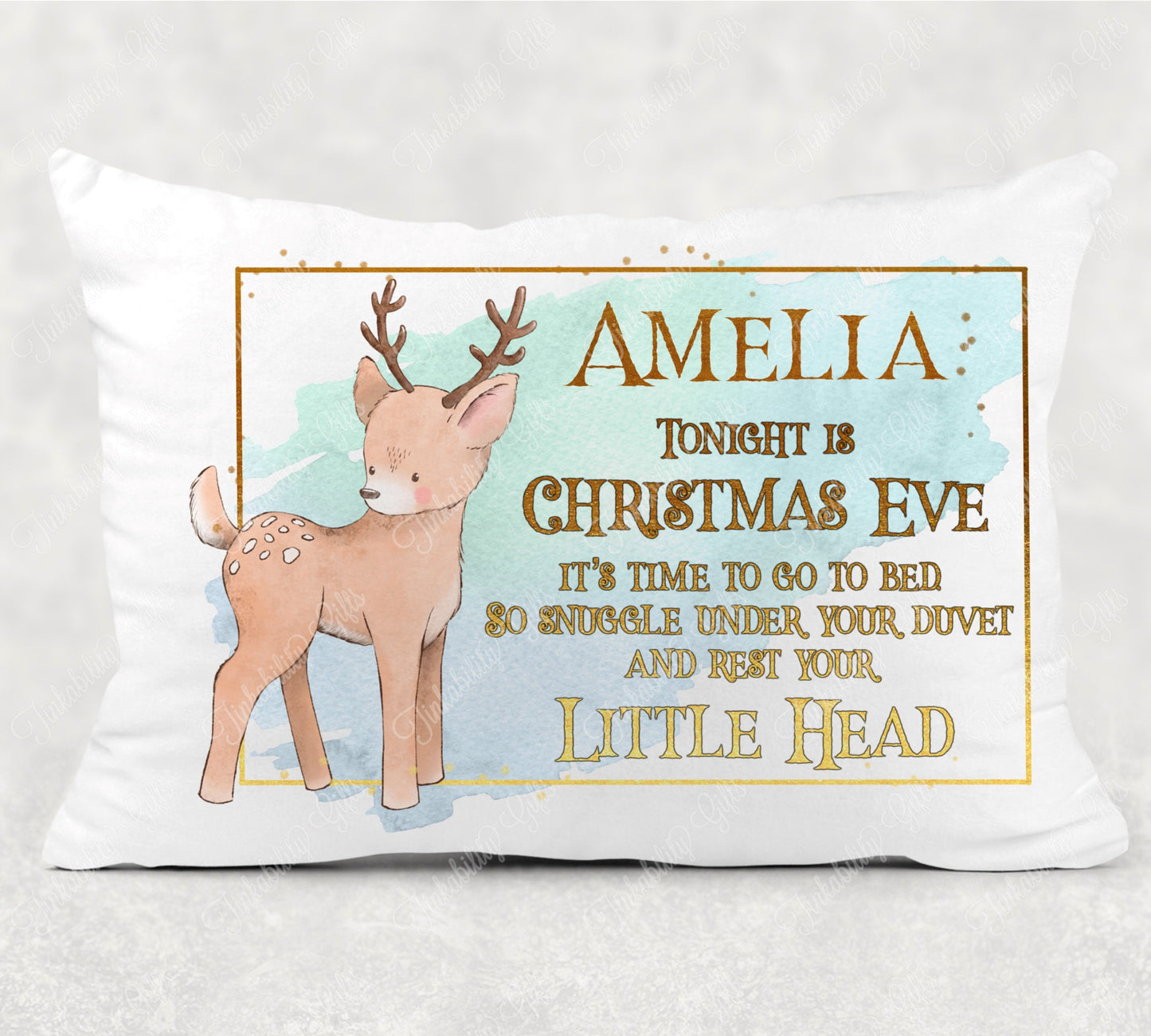 Reindeer Christmas Eve Pillowcase - Personalised Pillowcase - Stocking Filler - Gifts for Kids - Gifts for Christmas