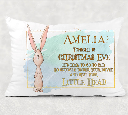 Rabbit Christmas Eve Pillowcase - Personalised Pillowcase - Stocking Filler - Gifts for Kids - Gifts for Christmas