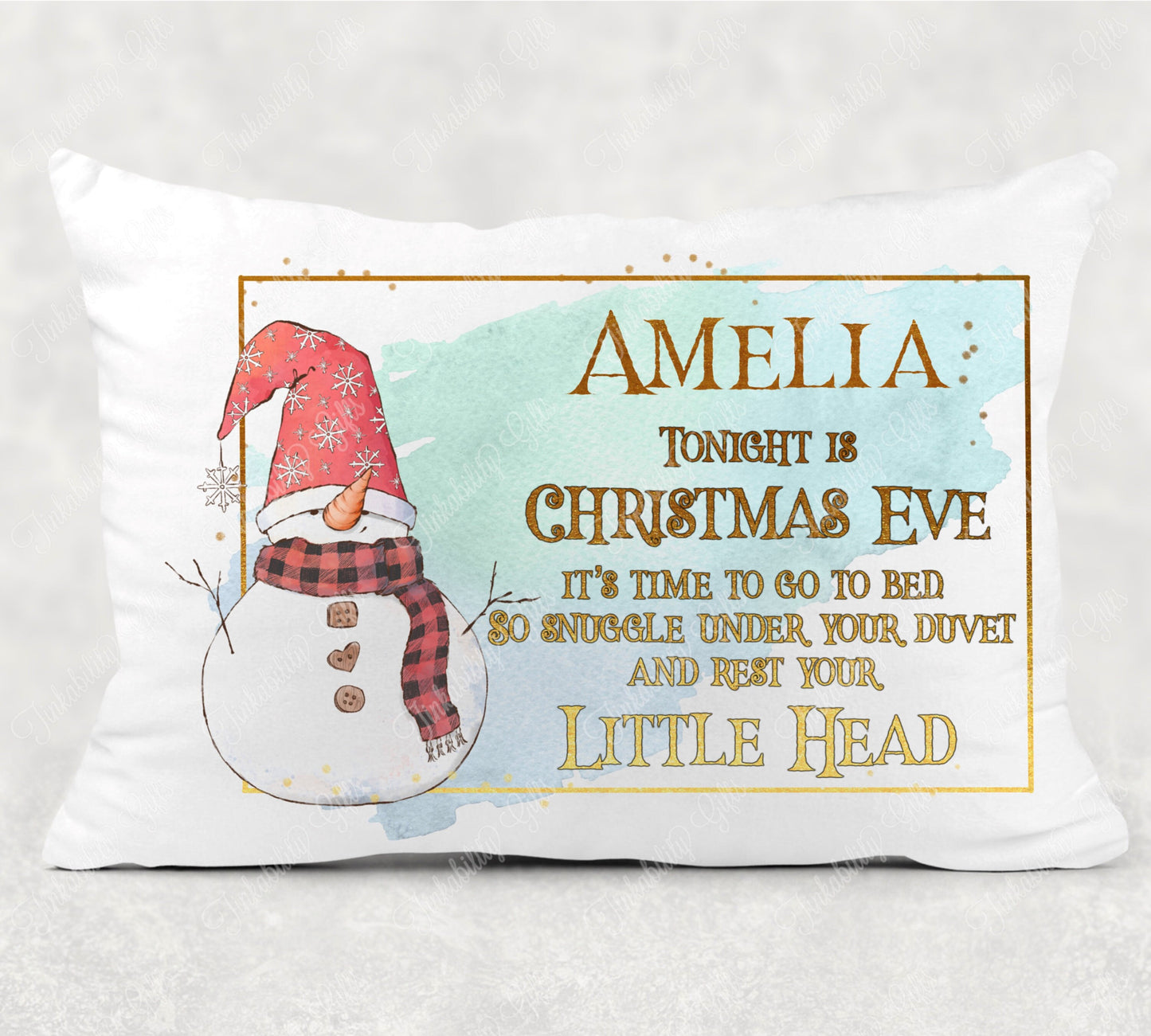 Snowman Christmas Eve Pillowcase - Personalised Pillowcase - Stocking Filler - Gifts for Kids - Gifts for Christmas