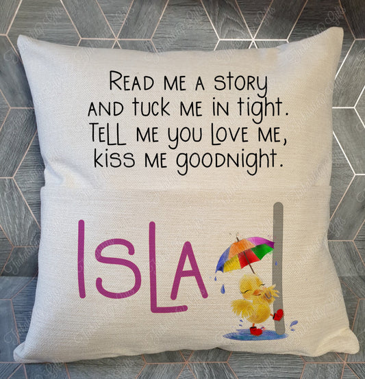 Splashy Duck Personalised Pocket Cushion