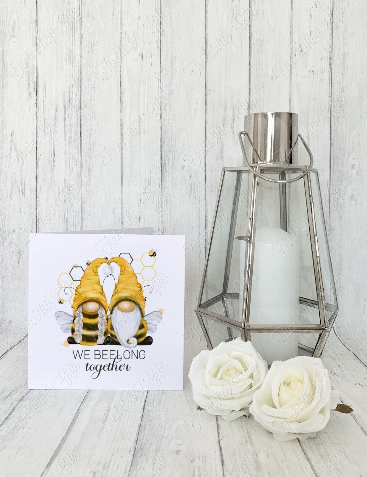 Bee Gnome Valentine's Greetings Card