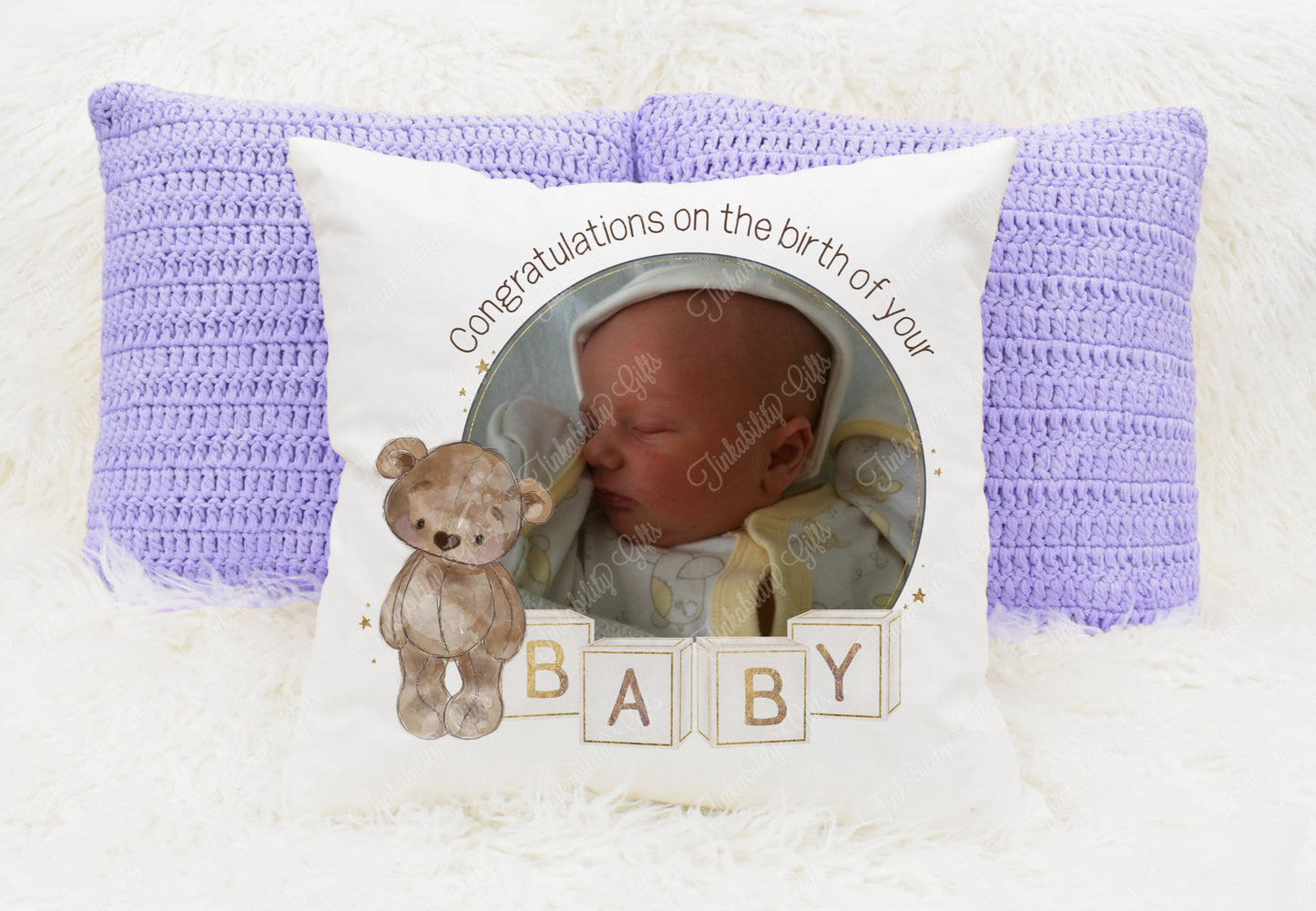 Personalised New Baby Cushion, Personalised Gift, Gifts for Birthdays, Gifts for Kids, Birthday Gifts, Custom made Cushion