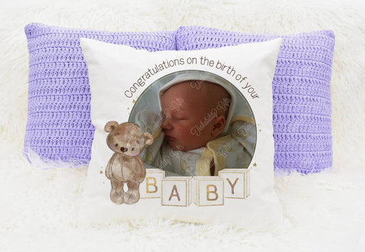 Personalised New Baby Cushion, Personalised Gift, Gifts for Birthdays, Gifts for Kids, Birthday Gifts, Custom made Cushion