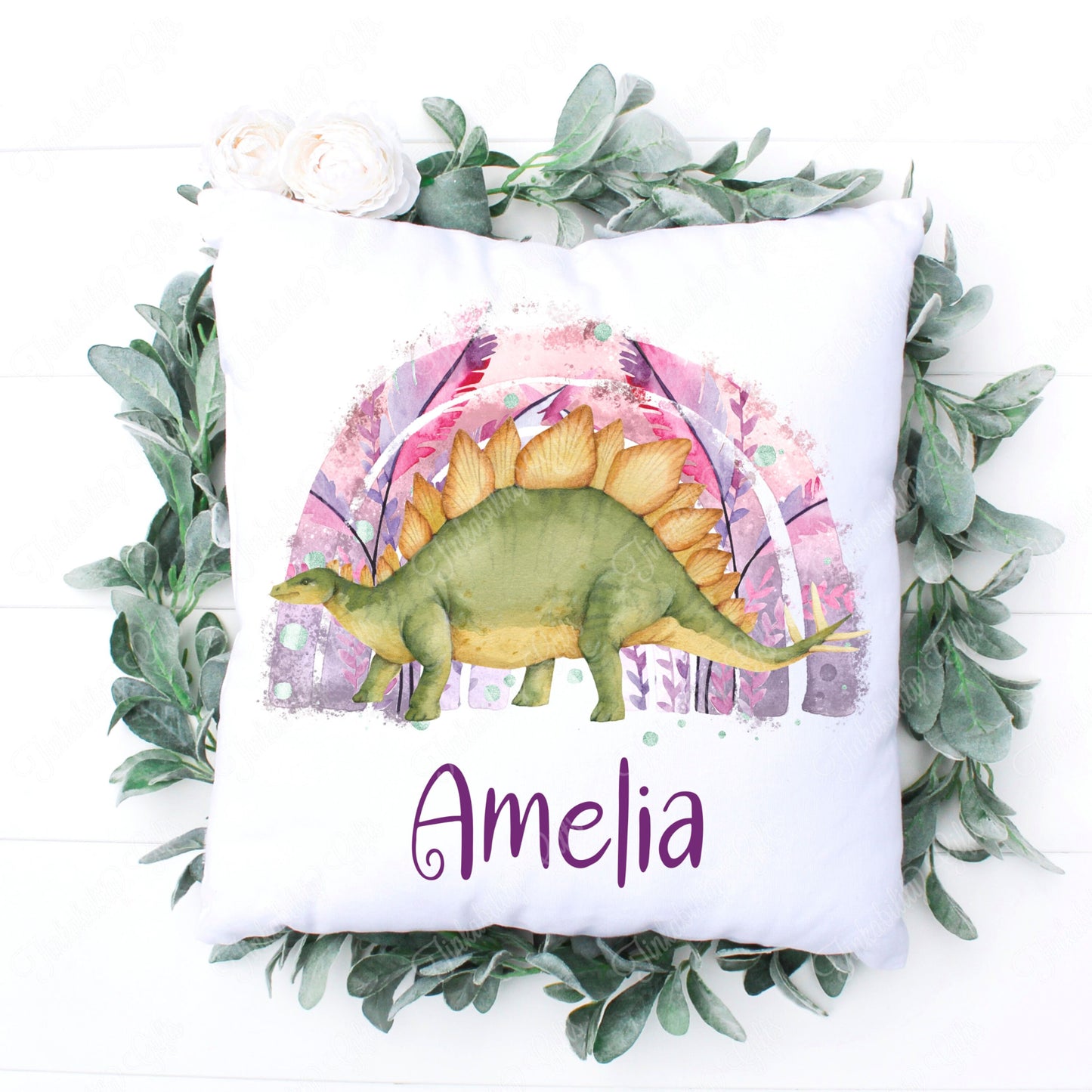 Personalised Stegosaurus Cushion, Personalised Gift, Gifts for Birthdays, Gifts for Kids, Birthday Gifts, Custom made Cushion