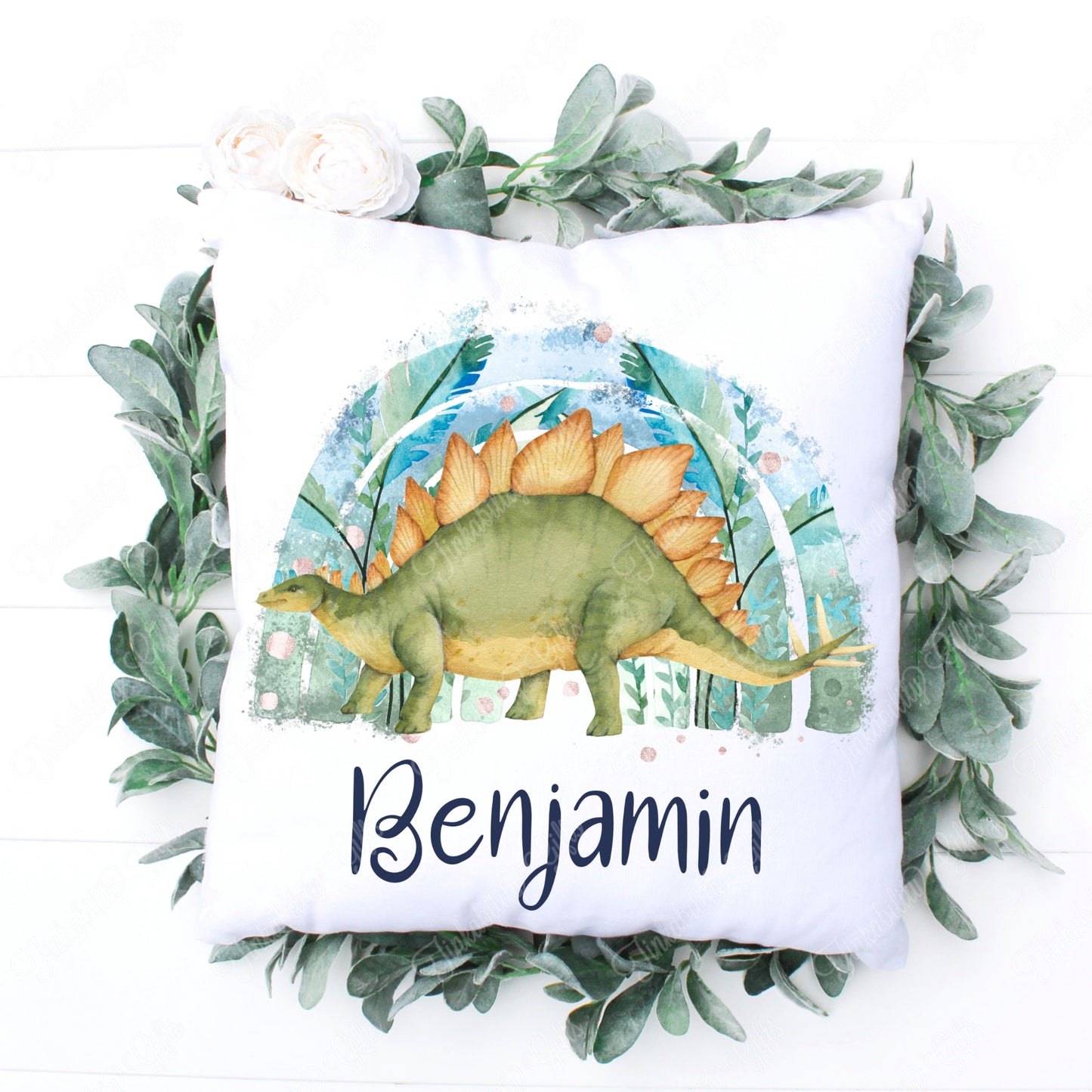 Personalised Stegosaurus Cushion, Personalised Gift, Gifts for Birthdays, Gifts for Kids, Birthday Gifts, Custom made Cushion