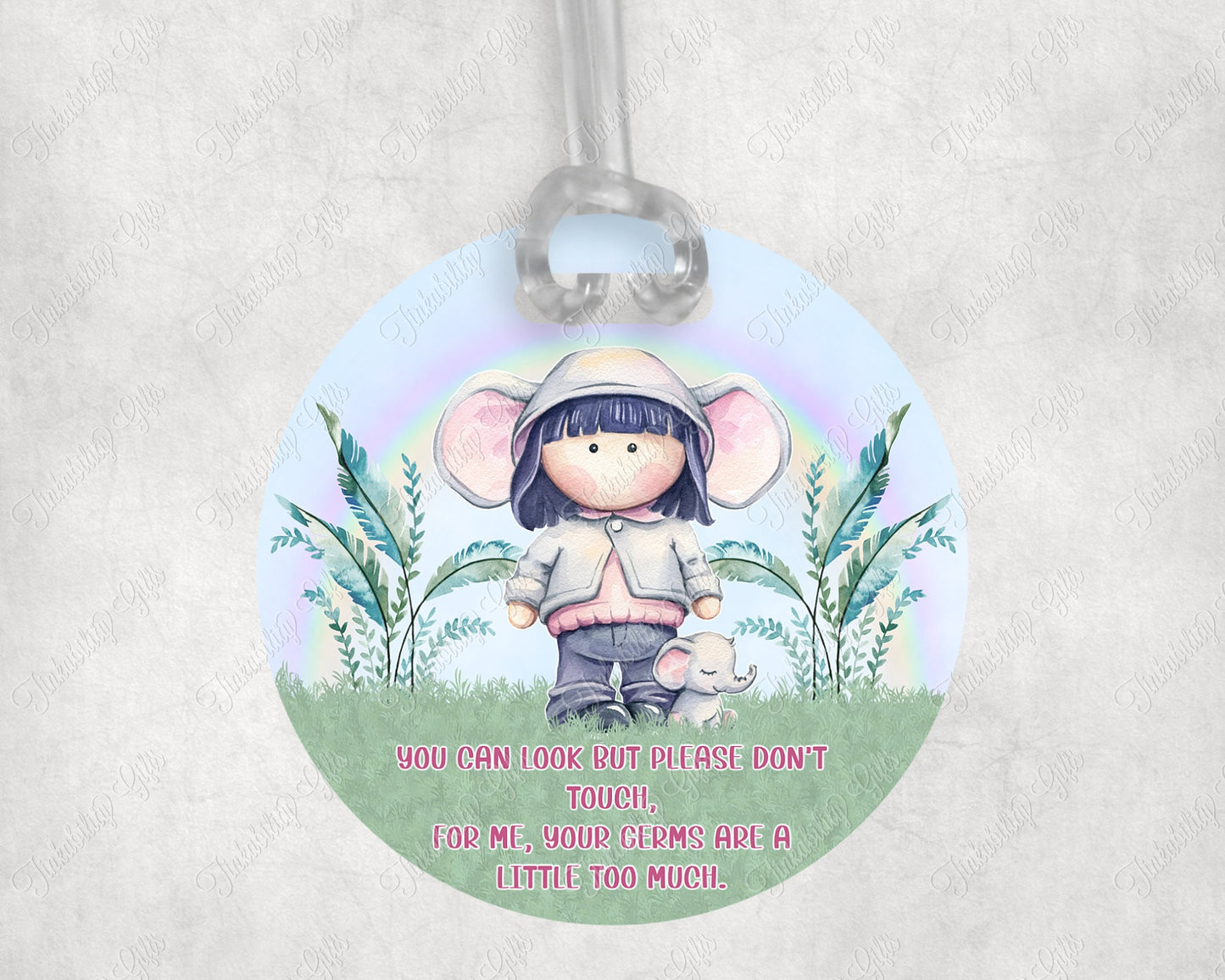 Elephant Doll Germ Tag