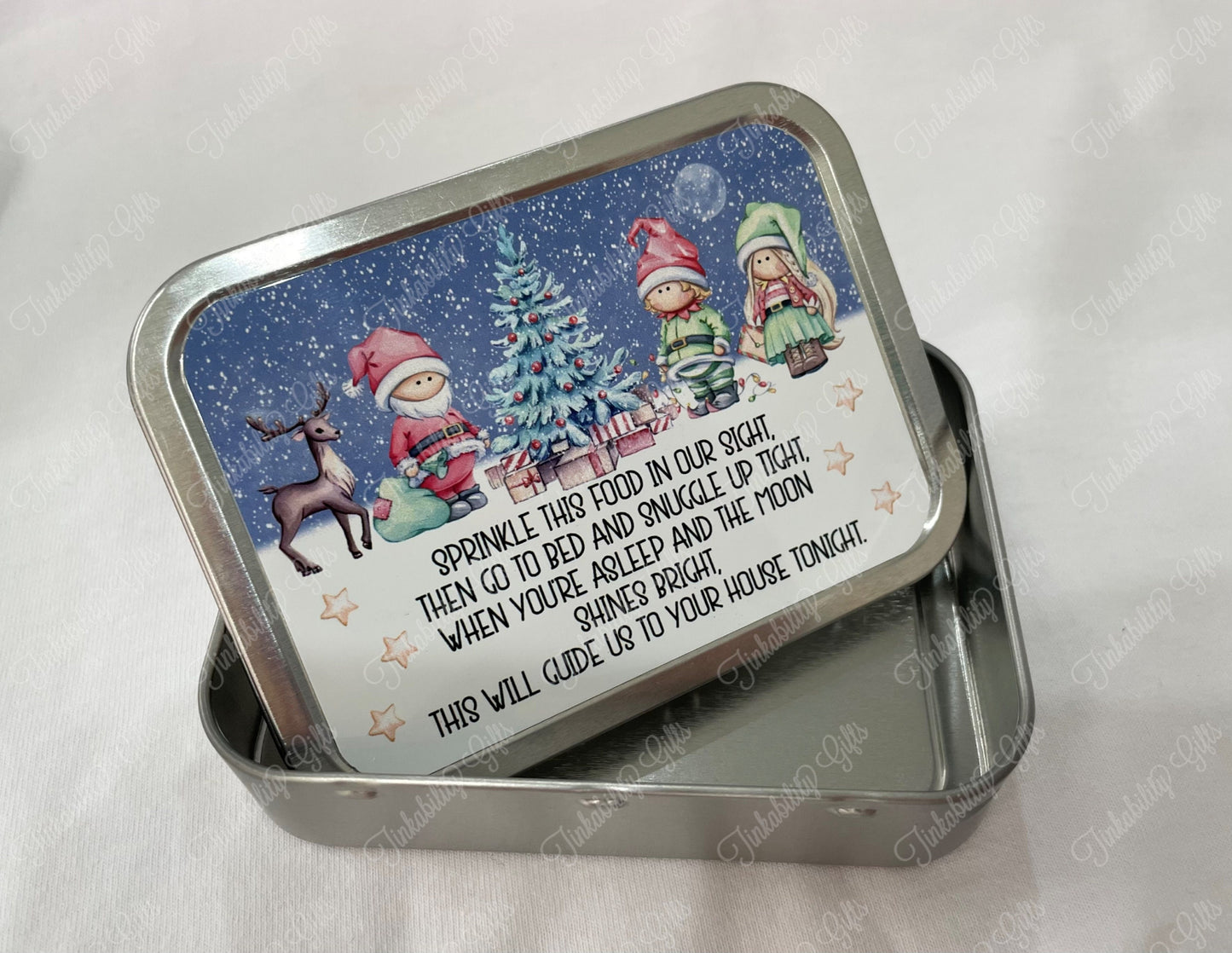 Reindeer Food Tin / Treat Tin / Storage Tin / Christmas Treat Tin