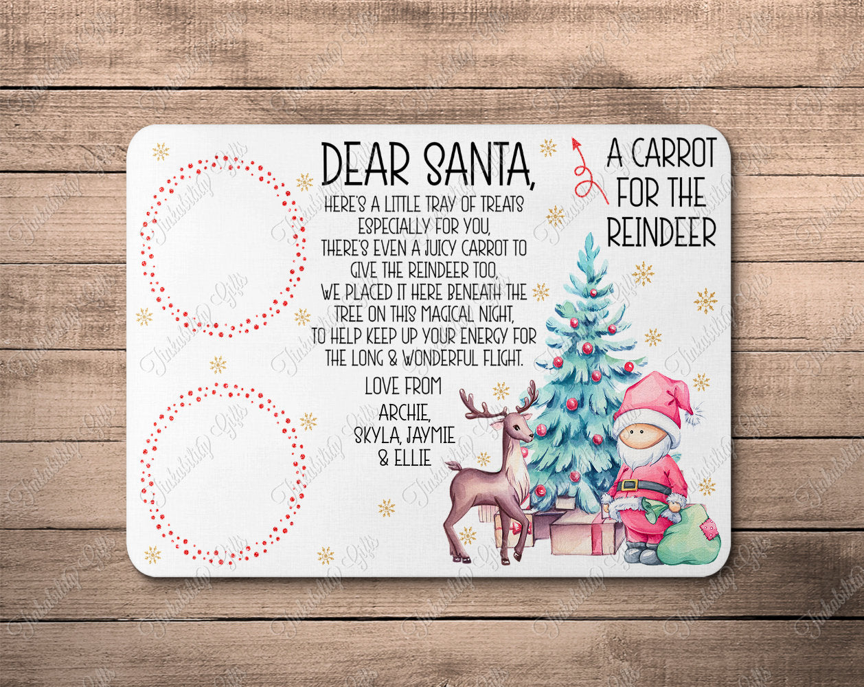 Personalised Santa Treat Board, Personalised Father Christmas Treat Board, Personalised Gift, Gifts for Christmas, Gifts for Kids