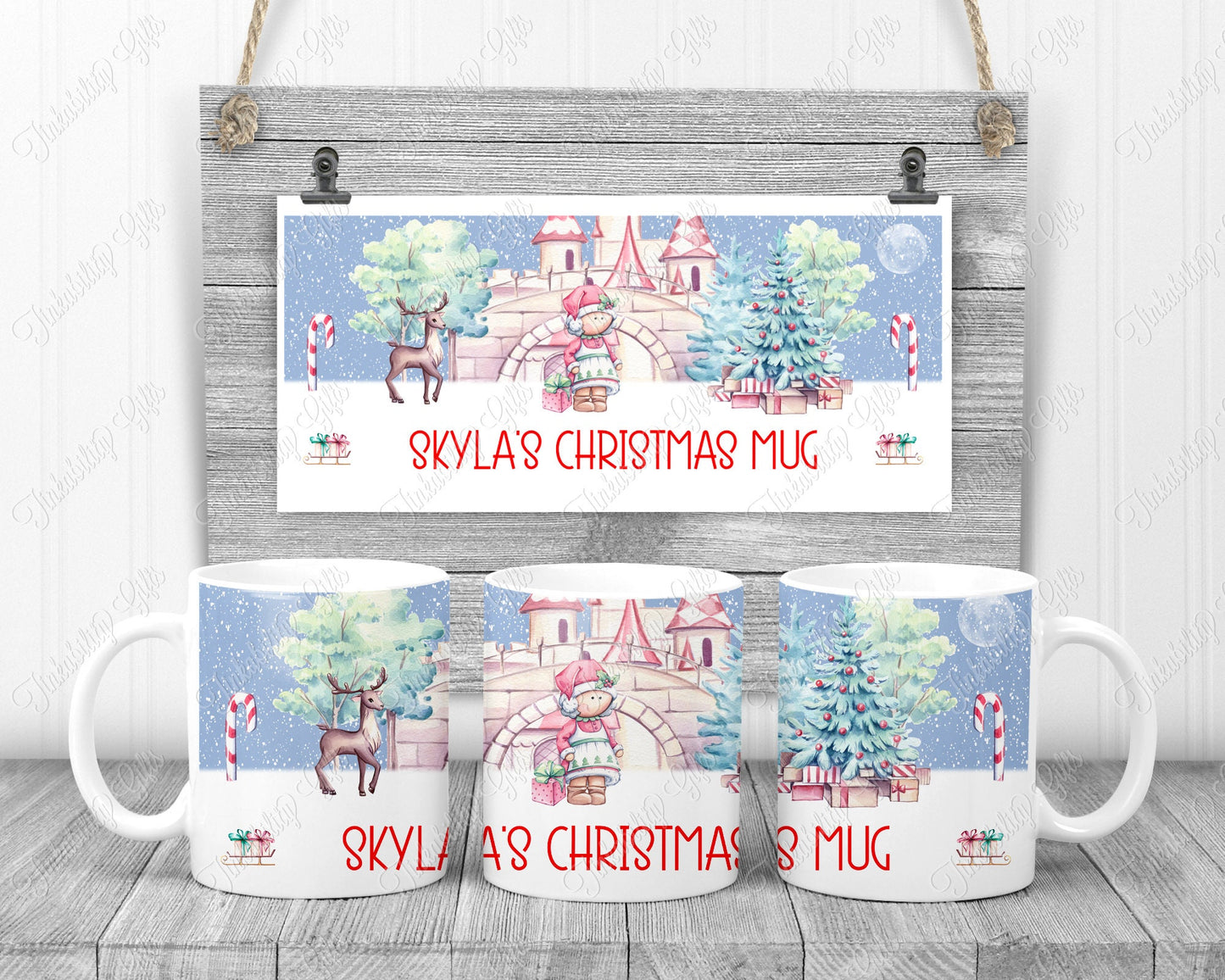 Personalised Girl Santa Plush Cushion, Personalised Gift, Gifts for Kids, Custom made Cushion