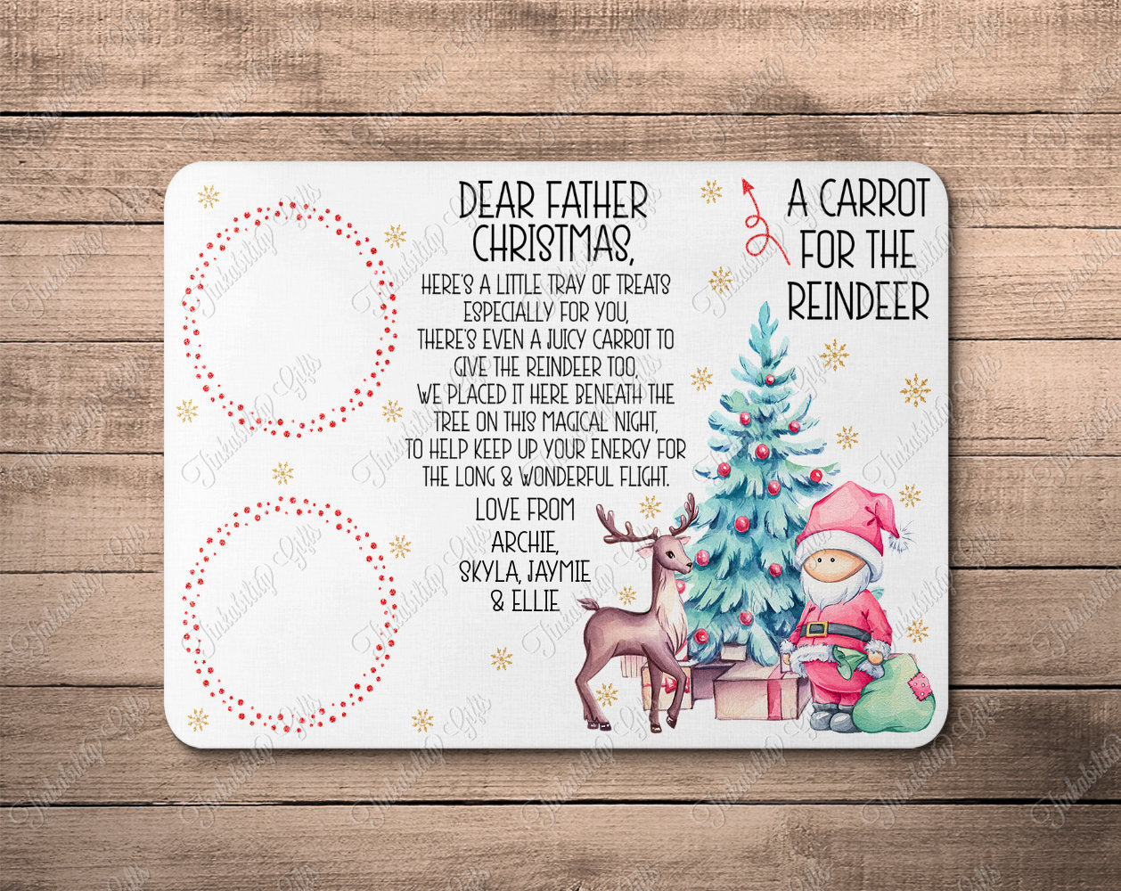 Personalised Santa Treat Board, Personalised Father Christmas Treat Board, Personalised Gift, Gifts for Christmas, Gifts for Kids