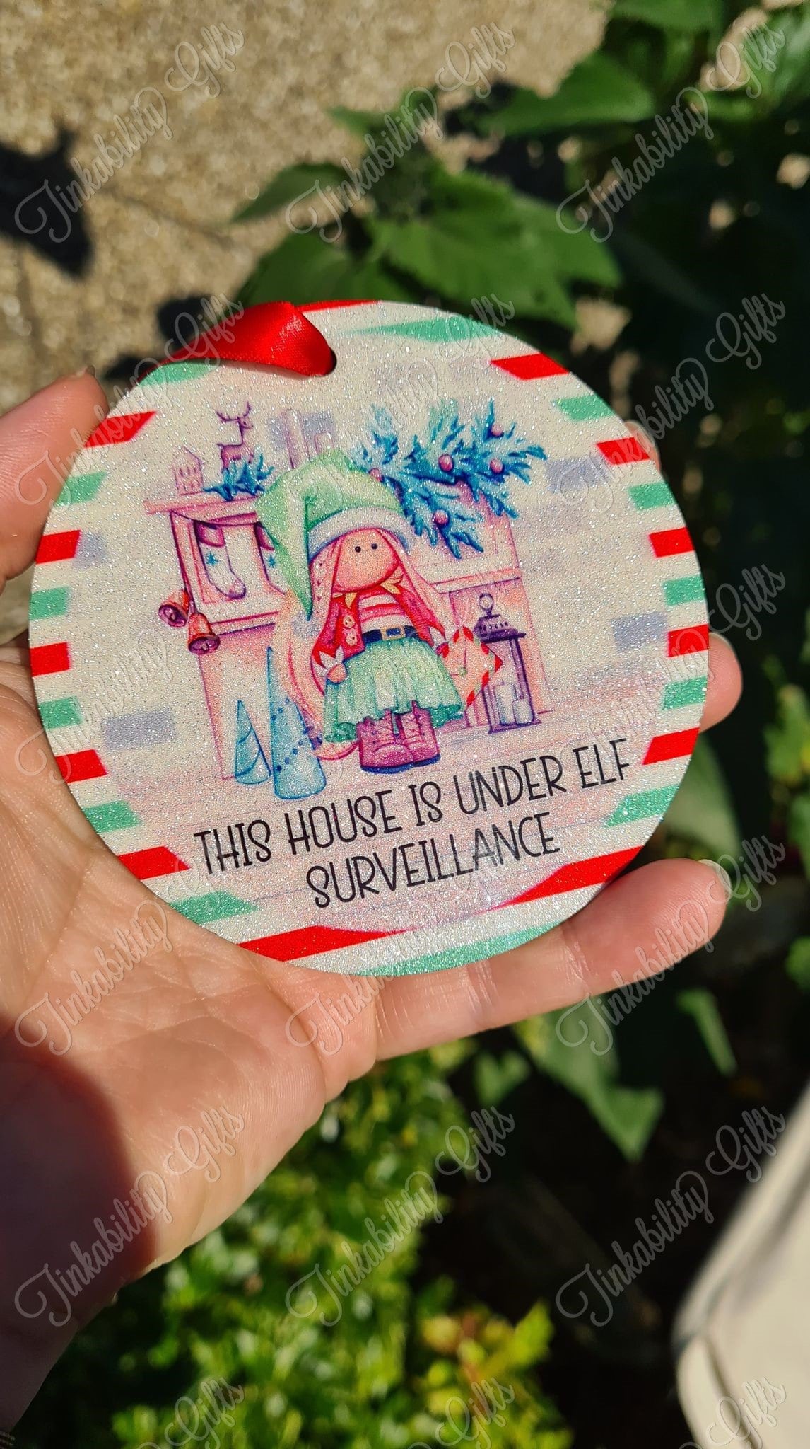 Elf Surveillance Christmas Tree Ornament