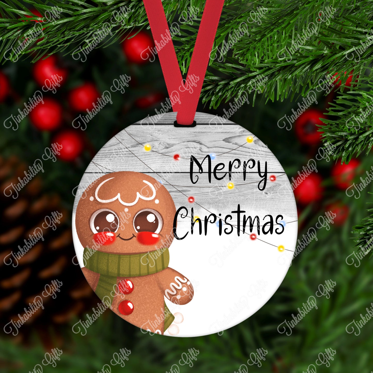 Personalised Christmas Tree Ornament - Marshmallow & Gingerbread men Personalised Bauble - Personalised Gift - Gifts for Christmas