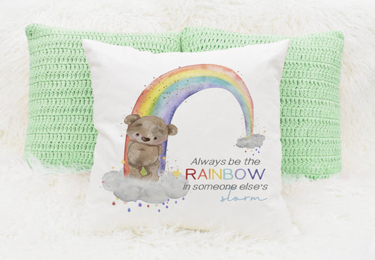 Rainbow with Bear Plush Cushion, Birthday Gift, Gifts for Birthdays, Gifts for Kids, Birthday Gifts, Custom made Cushion, Gifts for Easter