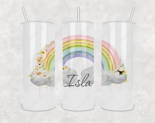 Personalised Rainbow Tumbler, Personalised Insulated Tumbler, Personalised Gift, Gifts for Kids, Gifts for Birthdays, Gifts for Christmas