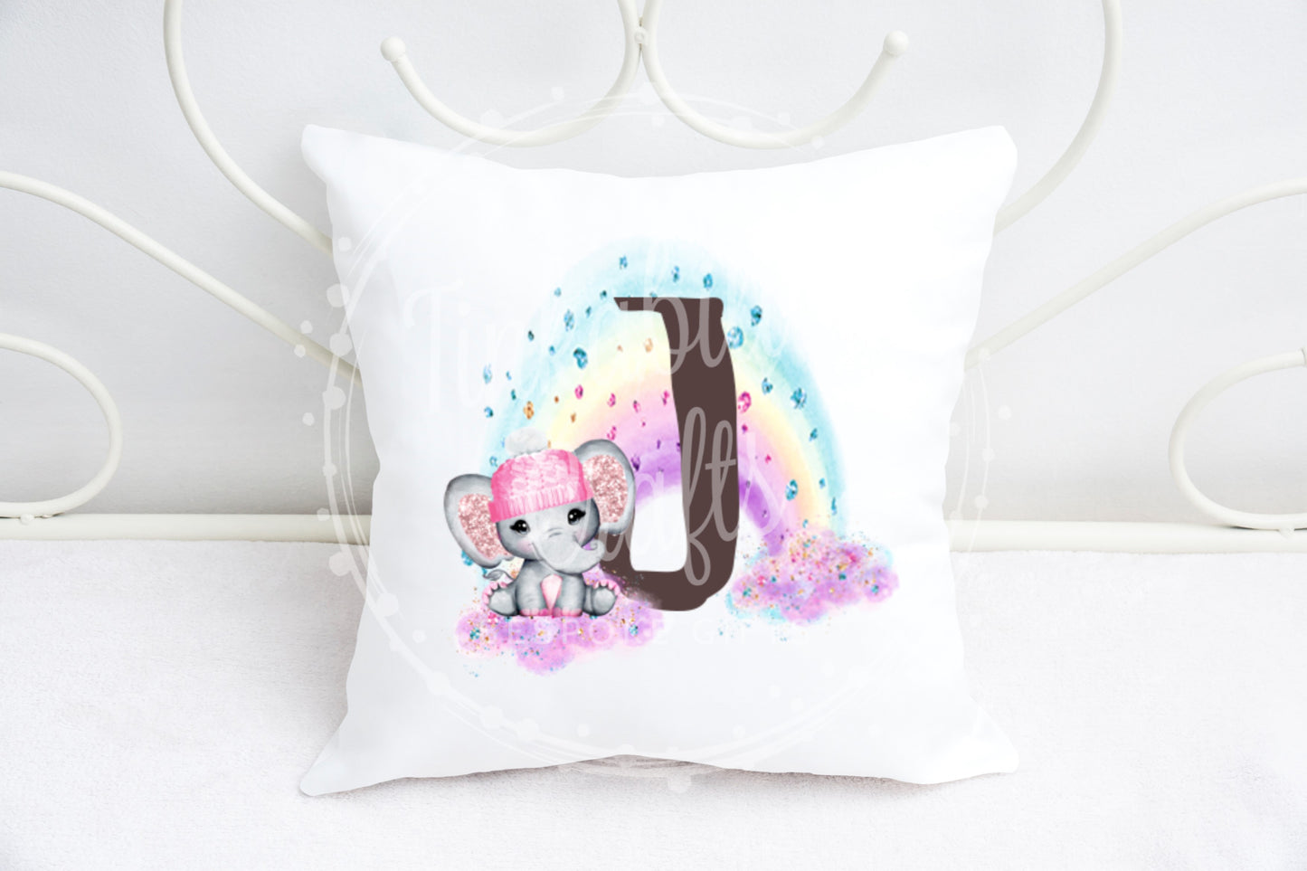 Girl Elephant Alphabet Cushion A-Z