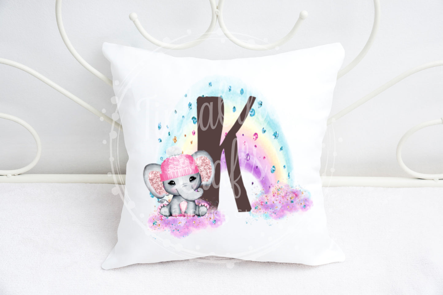 Girl Elephant Alphabet Cushion A-Z