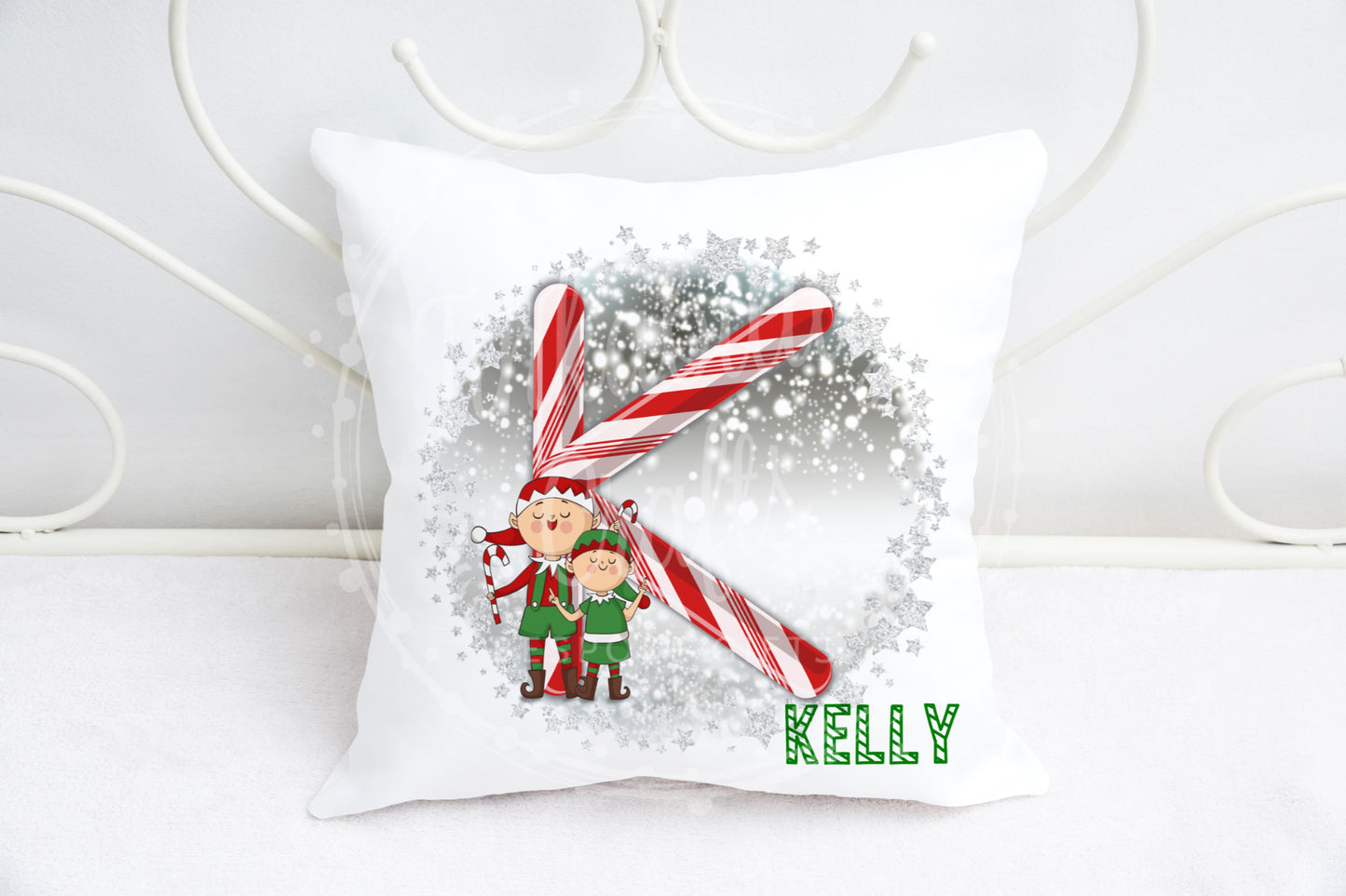 Christmas Candy Cane Alphabet Cushion A-Z