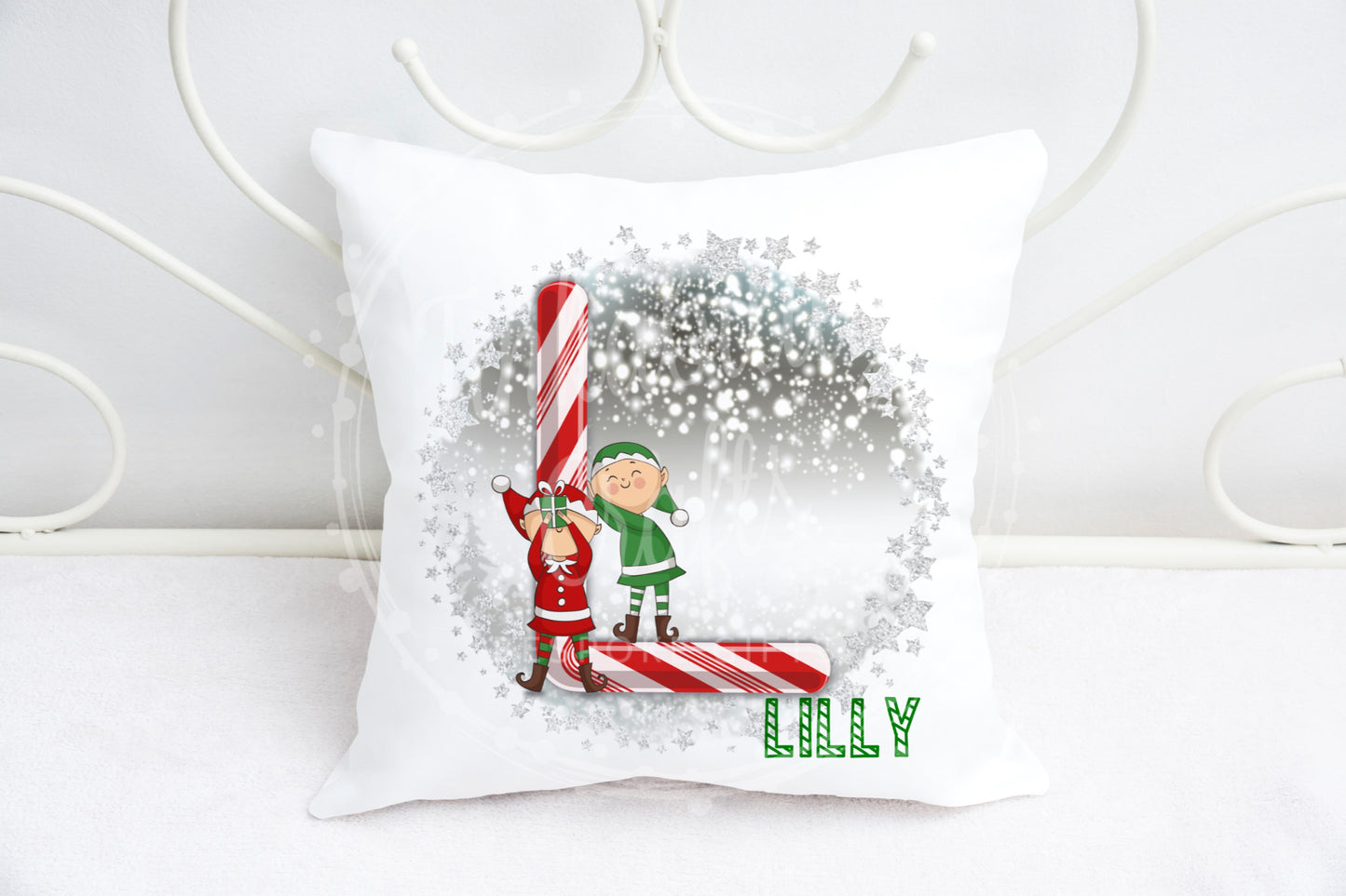 Christmas Candy Cane Alphabet Cushion A-Z